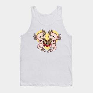 Axolotl Couple Valentines Day Ramen Tank Top